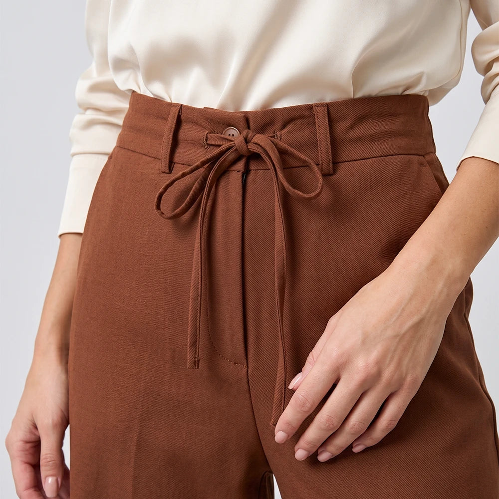 Calça Pantalona | Cintura Alta com Amarração
