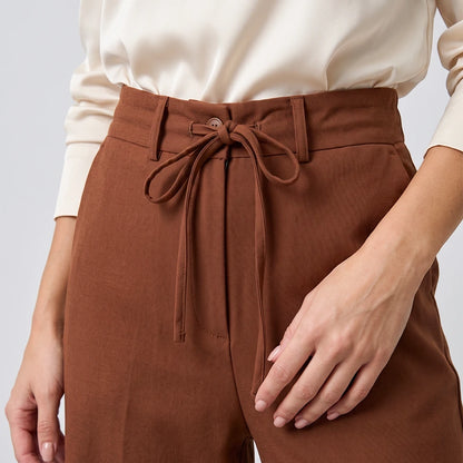 Calça Pantalona | Cintura Alta com Amarração