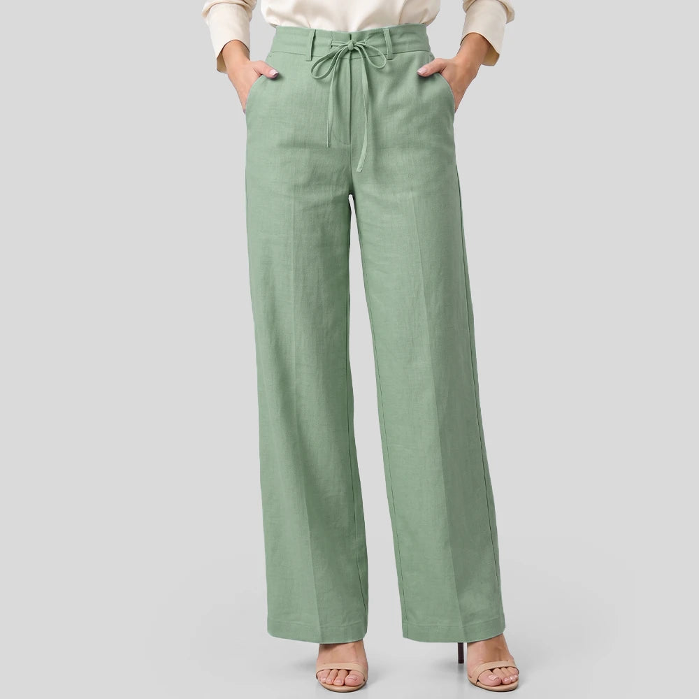 Calça Pantalona | Cintura Alta com Amarração