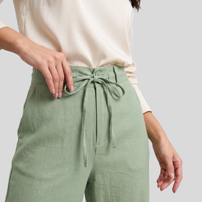 Calça Pantalona | Cintura Alta com Amarração