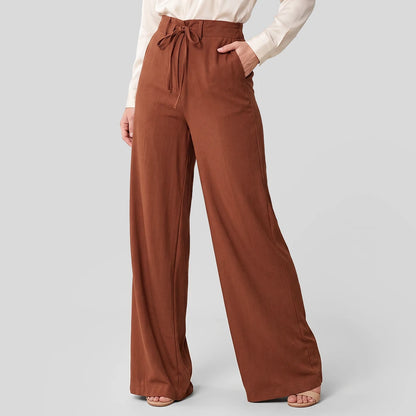 Calça Pantalona | Cintura Alta com Amarração