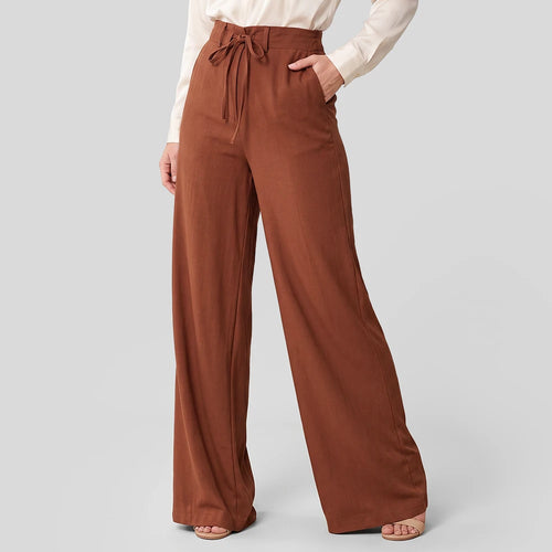 Calça Pantalona | Cintura Alta com Amarração