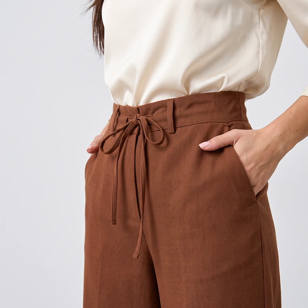 Calça Pantalona | Cintura Alta com Amarração