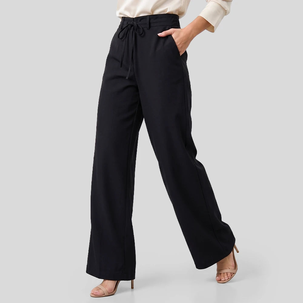 Calça Pantalona | Cintura Alta com Amarração